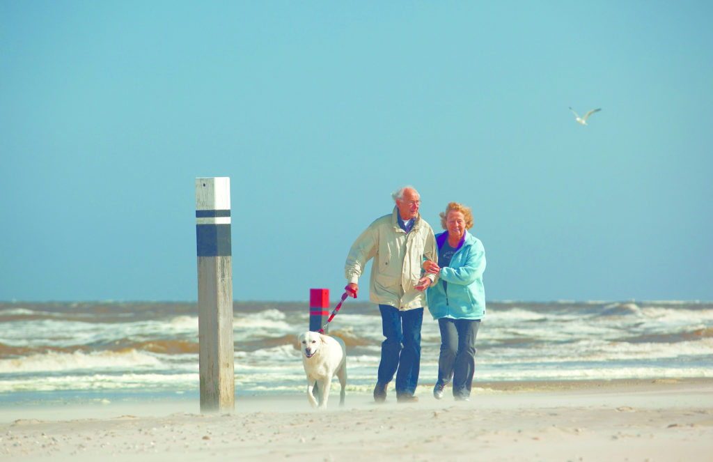 Allgemein Senioren mit Hund am Strand